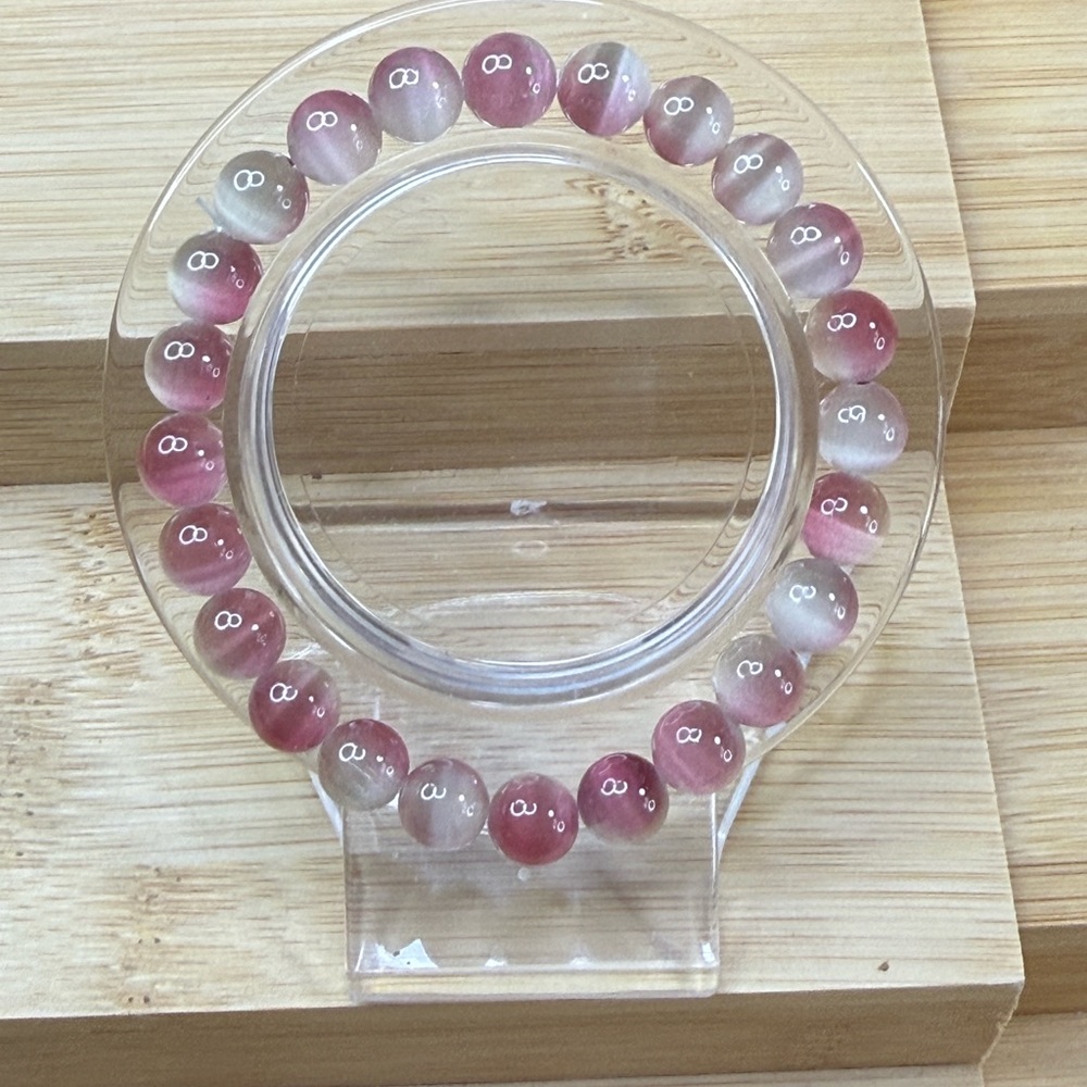 Pink Gradient Beaded Stretch Bracelet - Women Jewelry